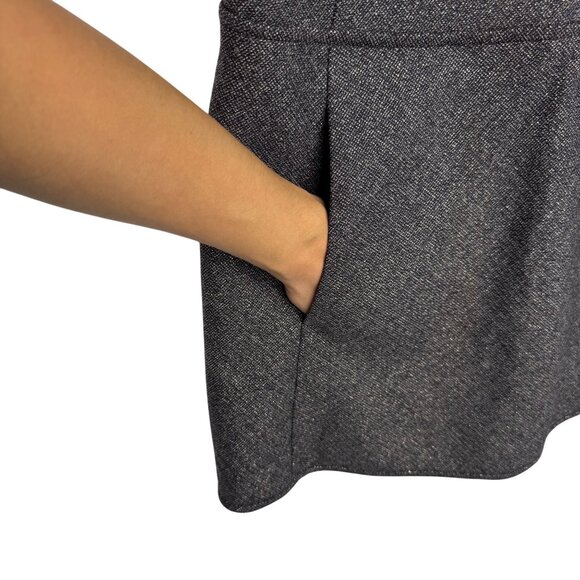 Theory Metallic Thread Dropped Waist Dress Sz 4 Pockets Olpia Harlequin Workwear - Picture 4 of 10